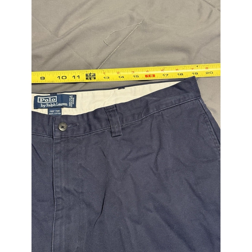 Vintage Polo Ralph Lauren Philip Pant‎ Classic Chino Navy Blue 38x30 (38x31) - Picture 8 of 9